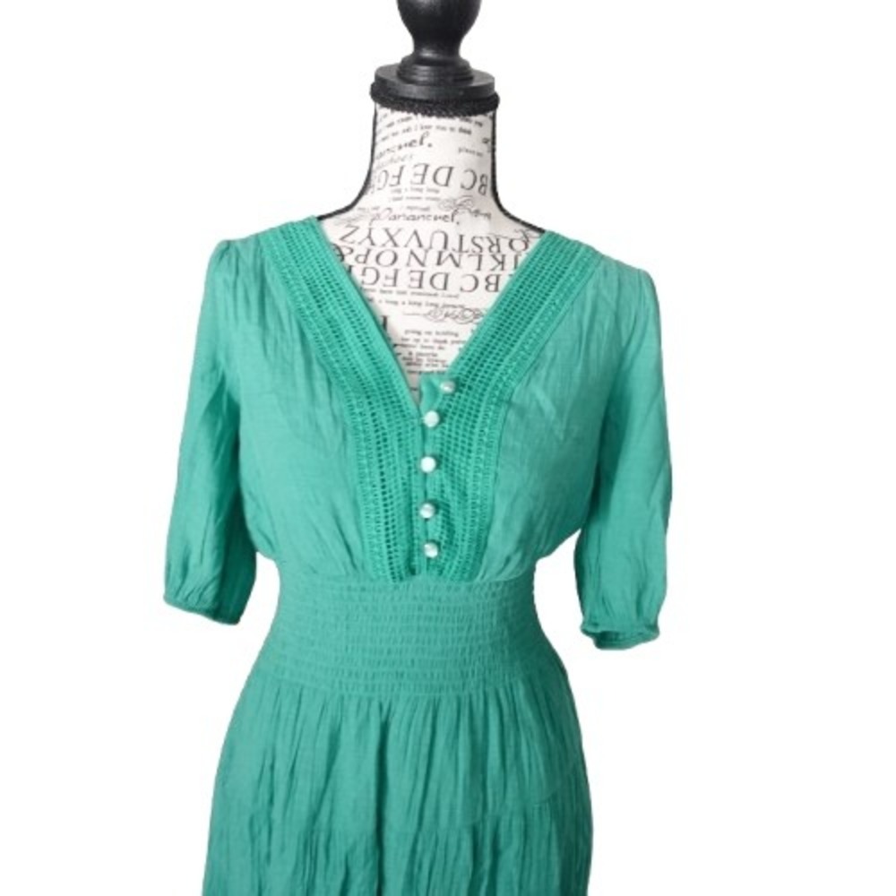 J GEE Green Sleeveless Textured Blouse Boho Fairycore Minimalist Top Green M
